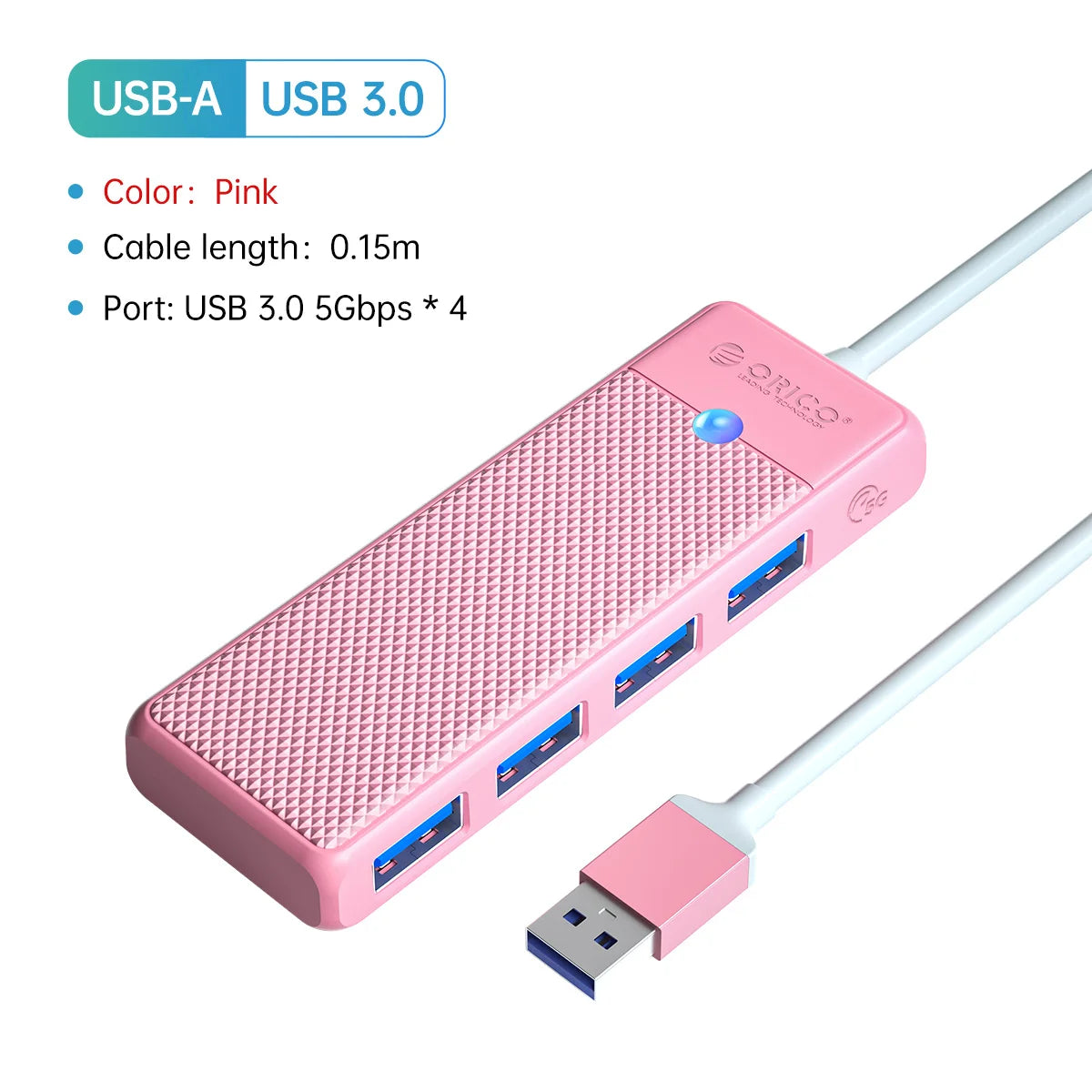 ORICO Type-C 4-Port USB 3.0 Hub – Ultra-Slim OTG Adapter