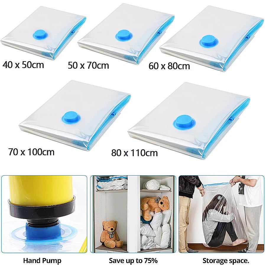 Vacuum Storage Bags for Clothes, Bedding & Blankets